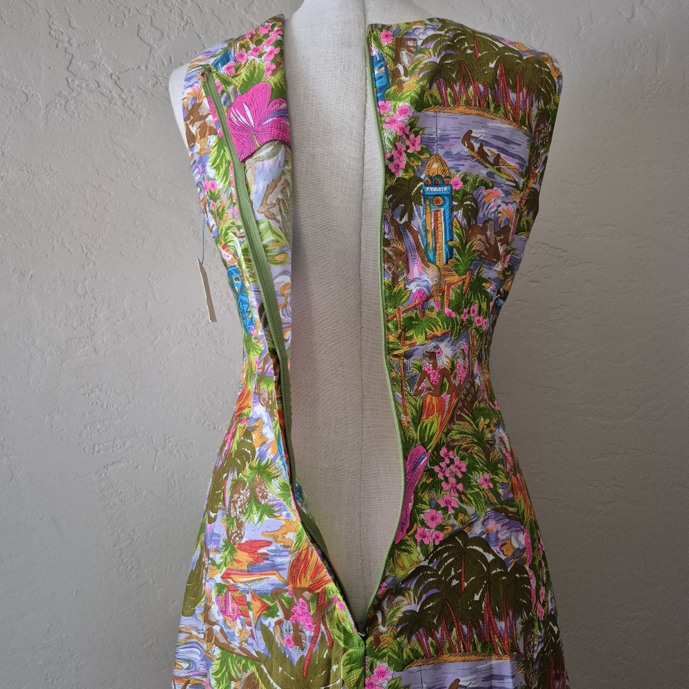 Vintage Liberty House Floral Tiki Dress Size 14 - Picture 11 of 16